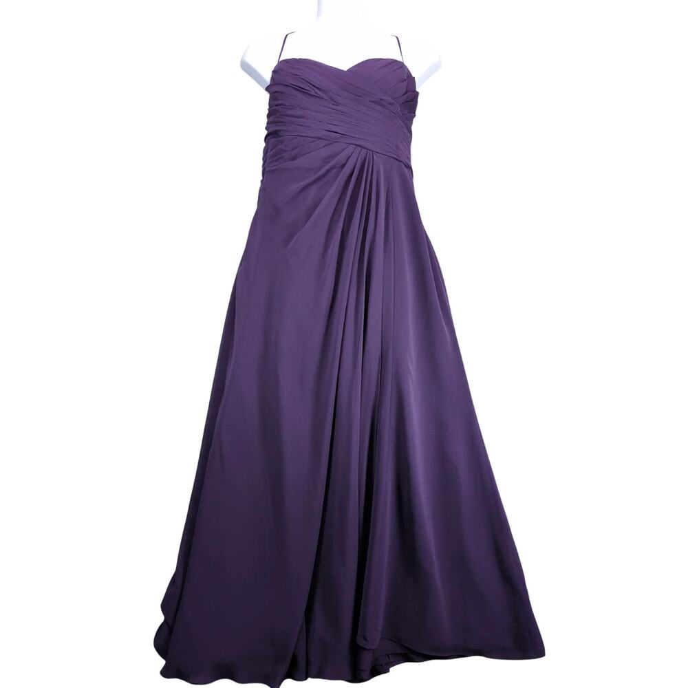 NWT Brideside Ashley Floor-Length Dress Sz 26 Eggplant Chiffon Bridesmaid Prom‎